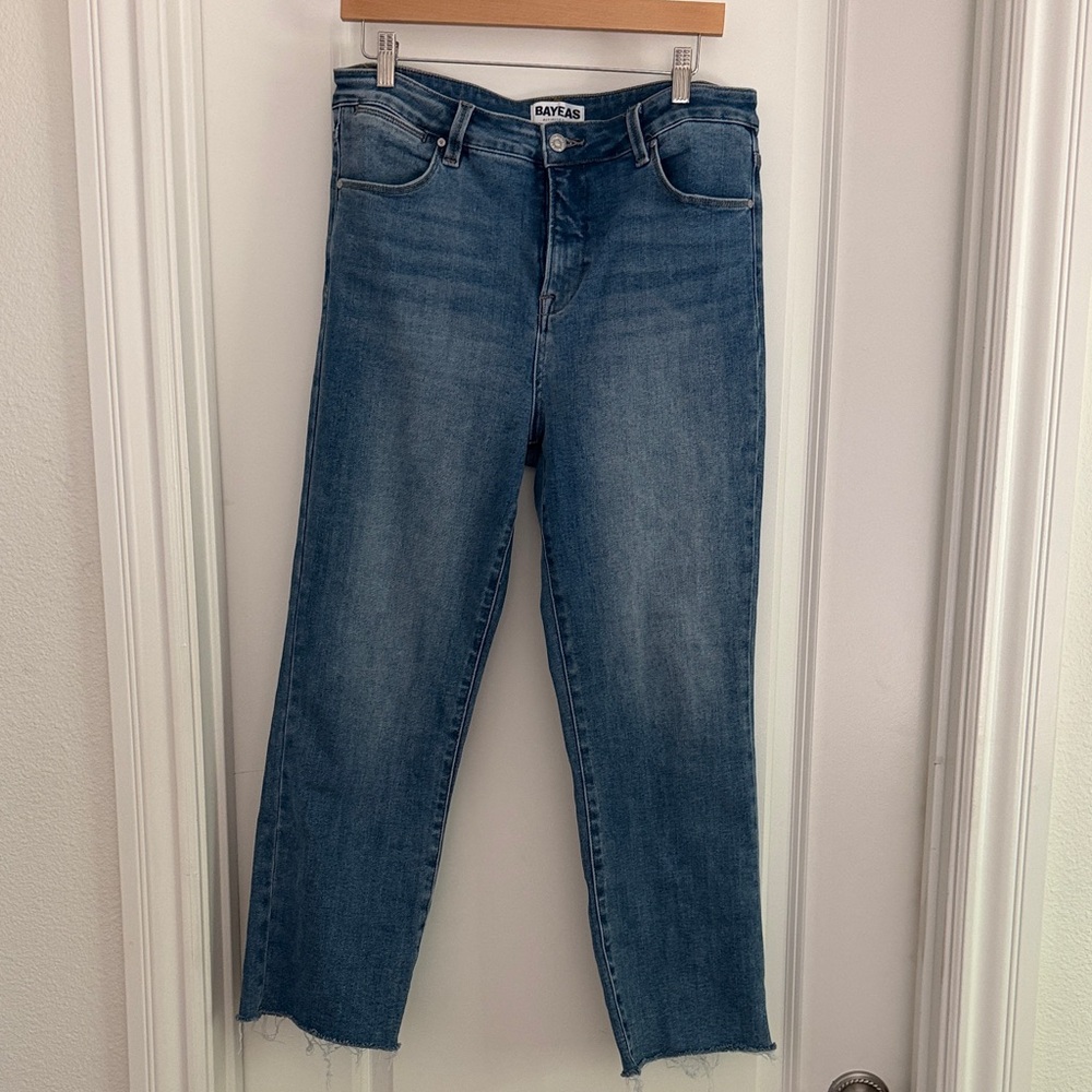 Bayeas Women's Medium Blue Straight-Leg Jeans